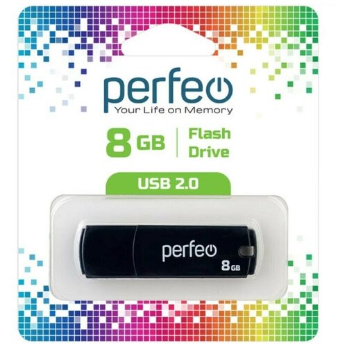 USB Флеш-накопитель USB накопитель Perfeo 8GB C05 Black