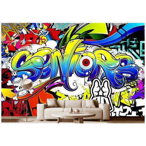 Фотообои на стену детские Модный Дом Яркое граффити 400x260 см (ШxВ)