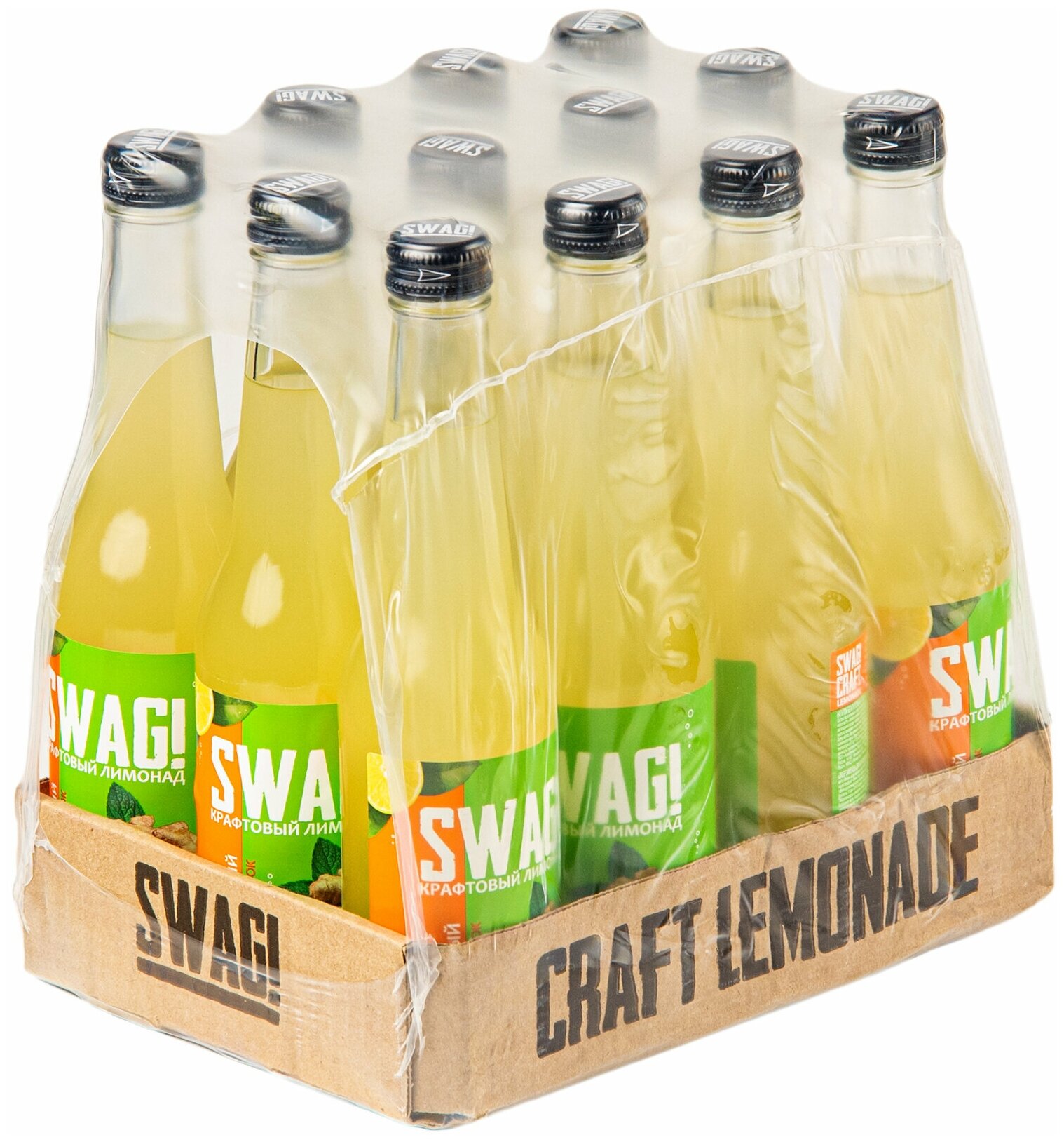 Крафтовый лимонад SWAG! Ginger (Имбирь), стеклянная бутылка 0,33 литра ( 330 мл.) - 12 штук - фотография № 2