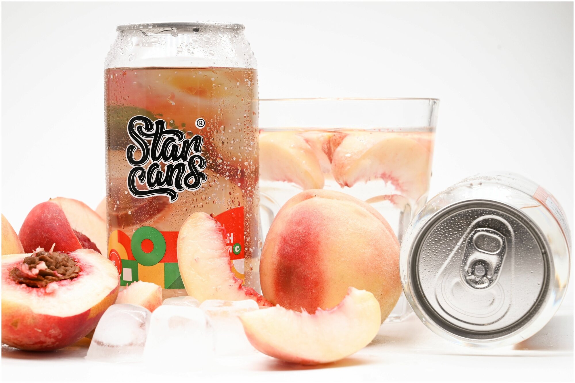Напиток газированный со вкусом Персик StarCans Витаминная вода Персиковый Лимонад с витаминами без Сахара без калорий - фотография № 1