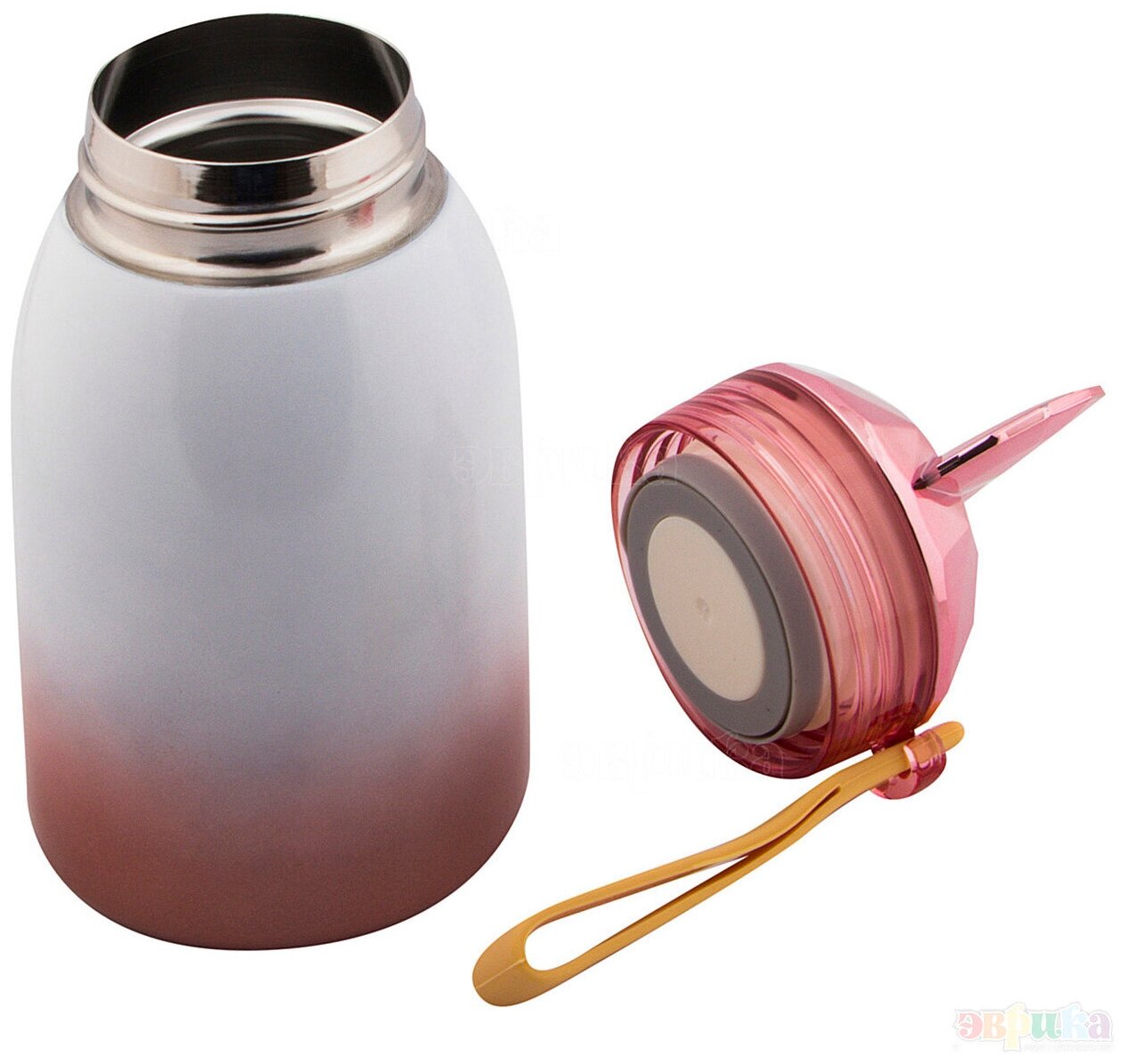 Термос для чая, кофе Микки 17 см розовый 300 мл Эврика детский, женский, подарочный, спортивный