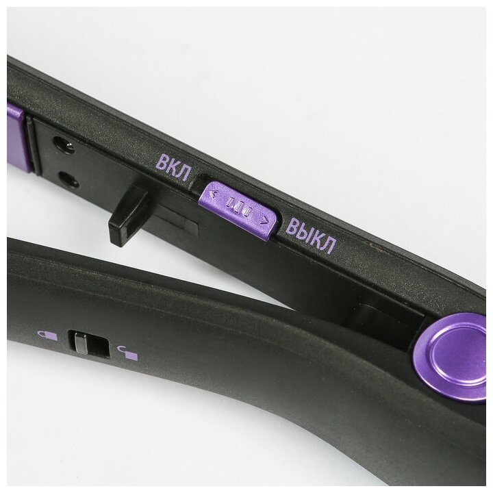 Щипцы для волос яромир ЯР-200 черный с фиолет: Керамическое покрытие пластин (20)