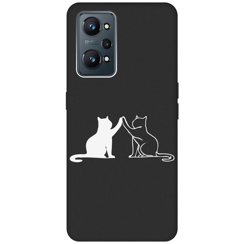 Матовый Soft Touch силиконовый чехол на Realme GT Neo 2, Рилми ГТ Нео 2 с 3D принтом Cats W черный матовый soft touch силиконовый чехол на realme gt neo 2 рилми гт нео 2 с 3d принтом cats w черный