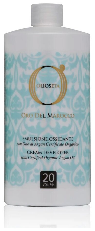 Оксидант Barex Italiana Olioseta oro del Marocco Emulsione Ossidante, Оксигент с Органическим Аргановым Маслом, 6%, 750 мл