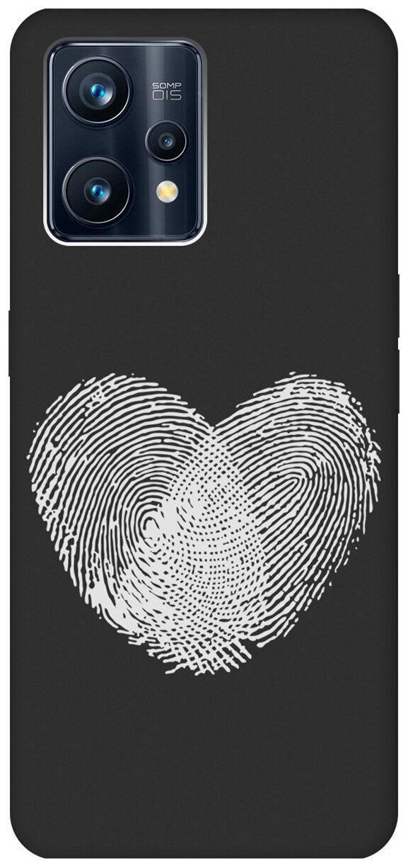Матовый чехол Lovely Fingerprints W для Realme 9 Pro+ / Рилми 9 Про+ с 3D эффектом черный