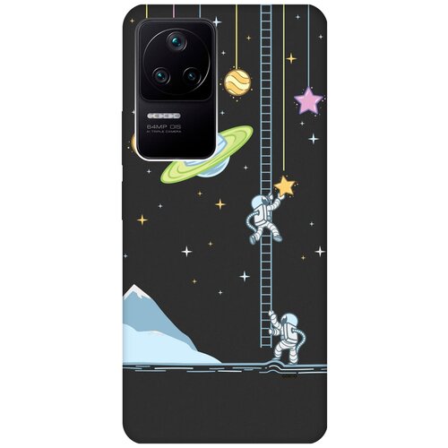 Матовый Soft Touch силиконовый чехол на Xiaomi Poco F4, Сяоми Поко Ф4 с 3D принтом Ladder into Space черный матовый soft touch силиконовый чехол на xiaomi poco f4 сяоми поко ф4 с 3d принтом ladder into space черный