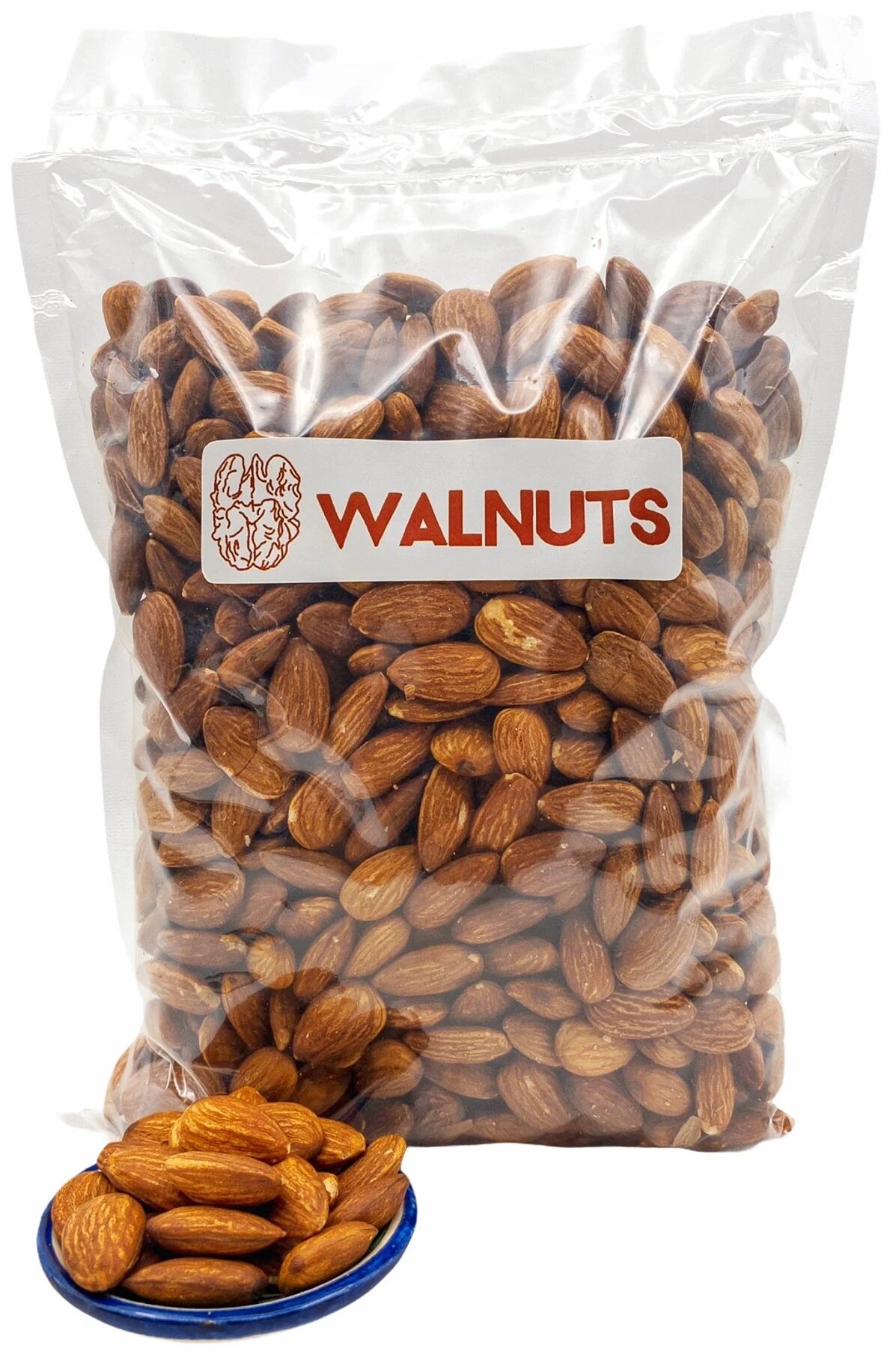 Миндаль жареный крупный 500 грамм, свежий урожай с отличной обжаркой, сладкий вкус без горечи "WALNUTS" отборные и крупные орехи - фотография № 1