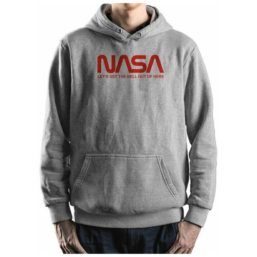 Худи DreamShirts с принтом Nasa Мужской Серый 50 DREAM SHIRTS серый  