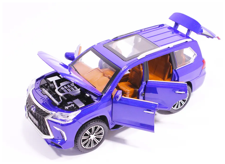 Лексус Lexus LX 570 21 см (1:24) металлическая инерционная машинка джип с открывающимися дверьми, капотом и багажником, звук и свет