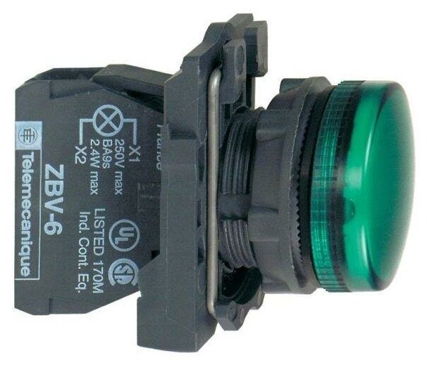 фото Schneider Electric Лампа сигнальная 22мм 230-240В зел. SchE XB5AVM3