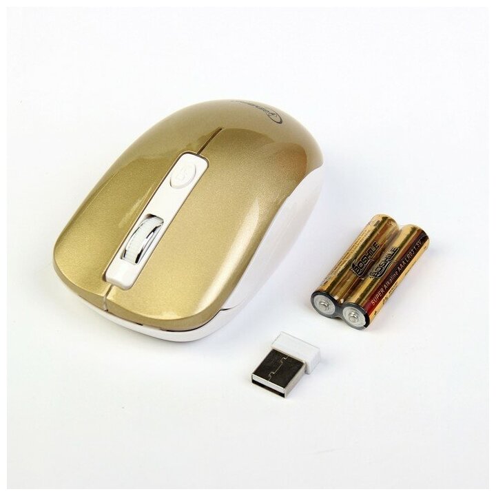 Мышь беспроводная Gembird MUSW-400-G золотистый USB + радиоканал - фото №7