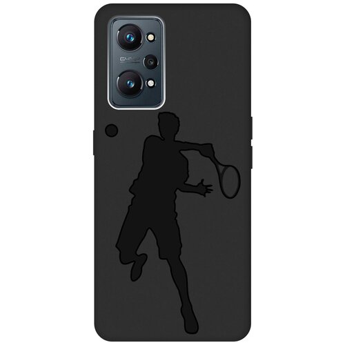 Матовый чехол Tennis для Realme GT Neo 2 / Рилми ГТ Нео 2 с 3D эффектом черный матовый чехол tennis w для realme gt 2 pro рилми гт 2 про с 3d эффектом черный