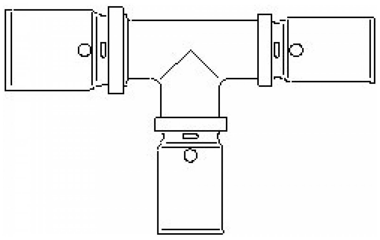 Прессовый тройник с уменьшенным отводом и проходом Oventrop 20 х 16 х 16 1513354