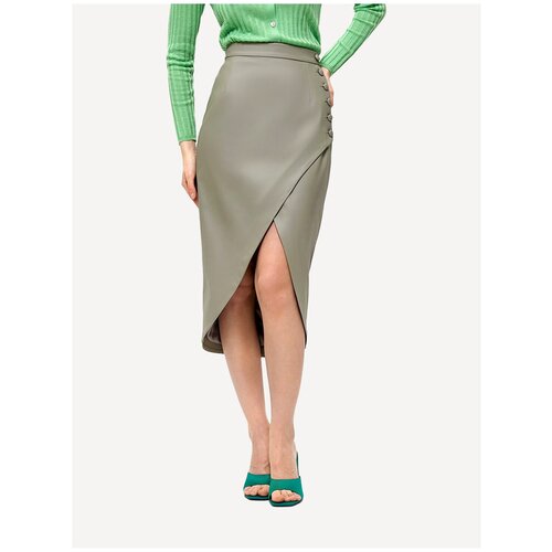 Юбка из экокожи The Select, коричневый, S/42