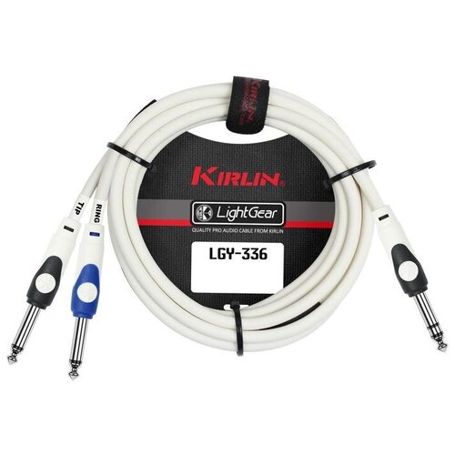 Kirlin LGY-336 2M WH кабель Y-образный 2 м Разъемы: 1/4 стерео джек 2 x 1/4 моно джек Матери kirlin lga 564l 2m 3 5mm trs plug 1 4 trs plug patch кабель соединительный 2 метра
