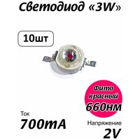 Светодиод фито спектра 3W глубокий красный 660нм Bridgelux 2х23x45-700мА KR