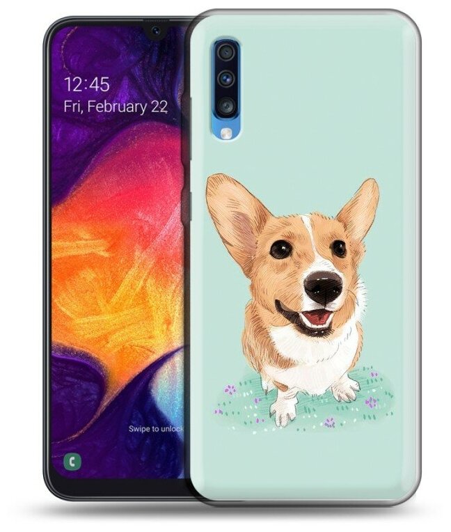 Дизайнерский силиконовый чехол для Самсунг Галакси А70 / Samsung Galaxy A70 Корги