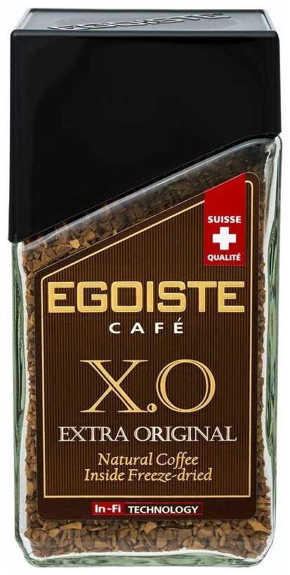 Кофе Egoiste X.O Extra Original растворимый с добавлением молотого, 100г