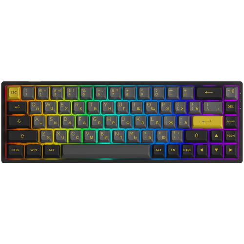 Игровая Клавиатура AKKO 3068B (Plus Edition, Black&Gold) 3 Modes RGB Hot Swap Jelly Pink ASA profile, русская раскладка