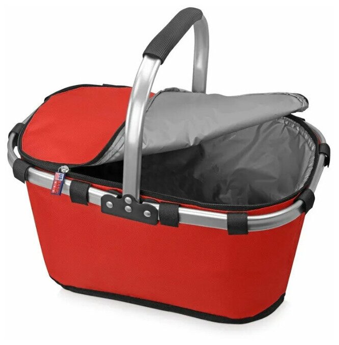 Термосумка, 1 шт, красный, объем 27 литров, 43 х 28 х 23 см, сумка-холодильник, походная, дорожная, для ланч-бокса, складная