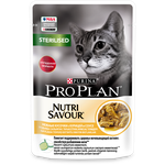 Влажный корм Pro Plan Nutri Savour для взрослых стерилизованных кошек и кастрированный котов, с курицей в соусе 85 г - изображение