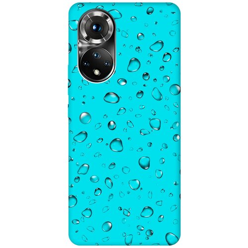 Матовый чехол Rain для Honor 50 / Huawei Nova 9 / Хонор 50 / Хуавей Нова 9 с 3D эффектом бирюзовый матовый чехол space stickers для honor 50 huawei nova 9 хонор 50 хуавей нова 9 с 3d эффектом черный