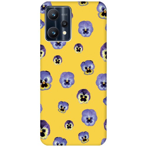 Матовый чехол Pansies для Realme 9 Pro / Рилми 9 Про с 3D эффектом желтый матовый чехол tigers pattern для realme 9 pro рилми 9 про с 3d эффектом желтый