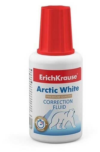 Жидкость корректирующая Erich Krause ARCTIC WHITE, 20 мл (10 шт. в упаковке)