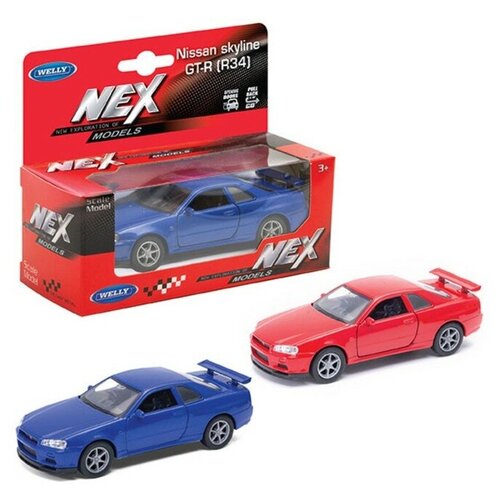 Игрушка модель машины 1:34-39 NISSAN SKYLINE GT-R (R34) / игрушка / машинка коллекционная модель 1 24 welly 24108 nissan skyline gt r r34 синий