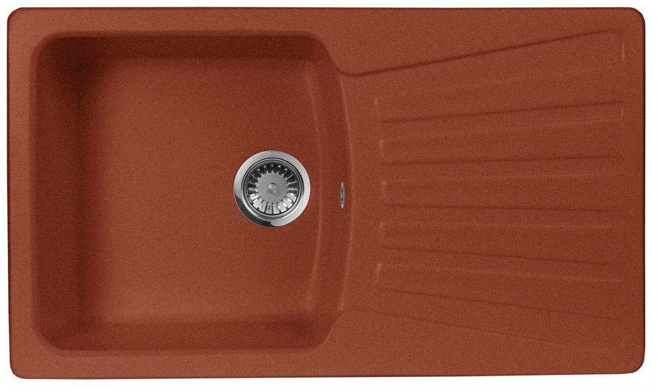 Кухонная мойка AquaGranitEx красный марс M-12 квадратная с крылом /334