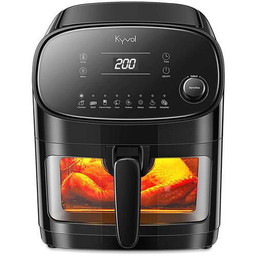 Многофункциональная аэрофритюрница KYVOL AF60 жарка без масла сенсорный LCD-дисплей ёмкость 57л с смотровом окошком 622000₽