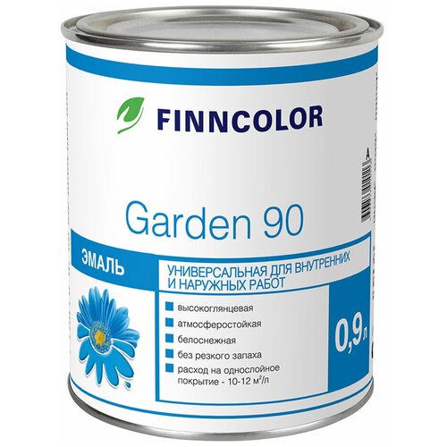 Эмаль алкидная Finncolor Garden 90 основа А высокоглянцевая 0,9 л