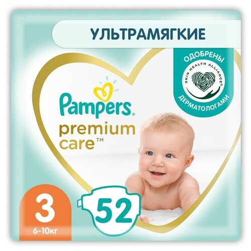 Подгузники Premium Care Midi р.3 (6-10 кг) 52 шт.