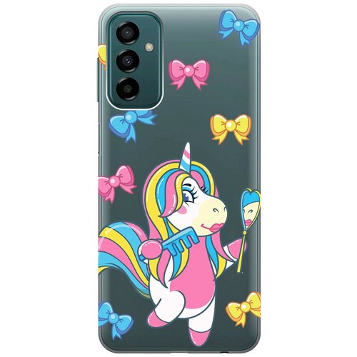 Силиконовый чехол с принтом Lady Unicorn для Samsung Galaxy M23 5G / Самсунг М23 5г силиконовый чехол на samsung galaxy m23 5g самсунг м23 5г с 3d принтом grand cat прозрачный