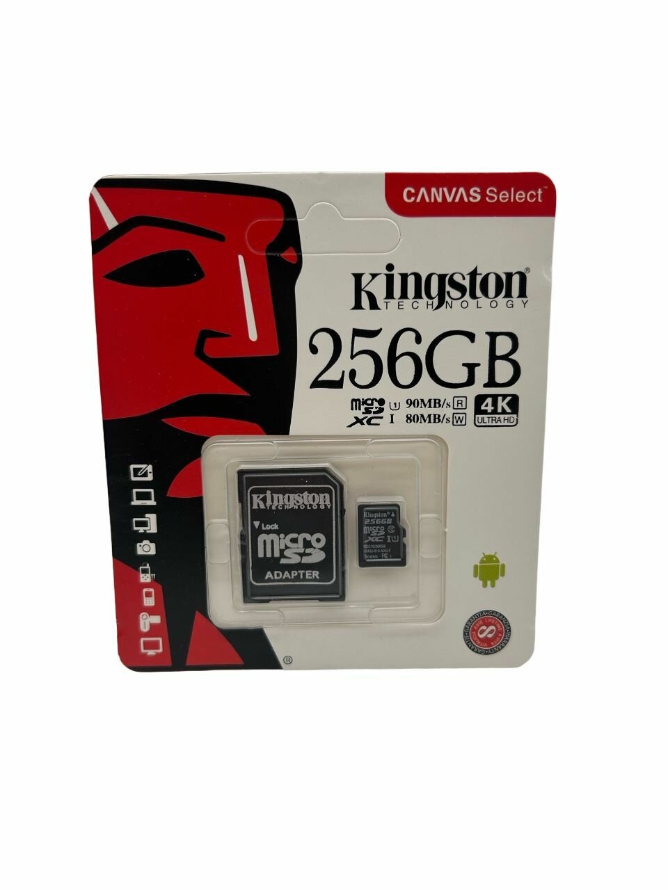 Карта памяти micro 90 MB /80MB Canvas Select 256 ГБ