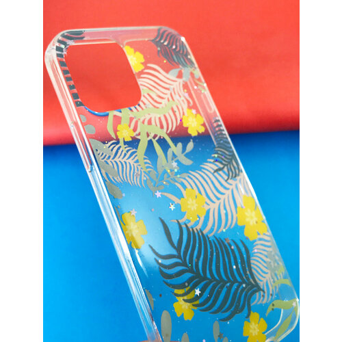 Чехол Мобильная Мода для iPhone 12 Накладка силиконовая с эпоксидной смолой и рисунком Цветочков