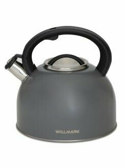 фото Чайник WILLMARK WTK-4810SS Черный 4 л, со свистком.