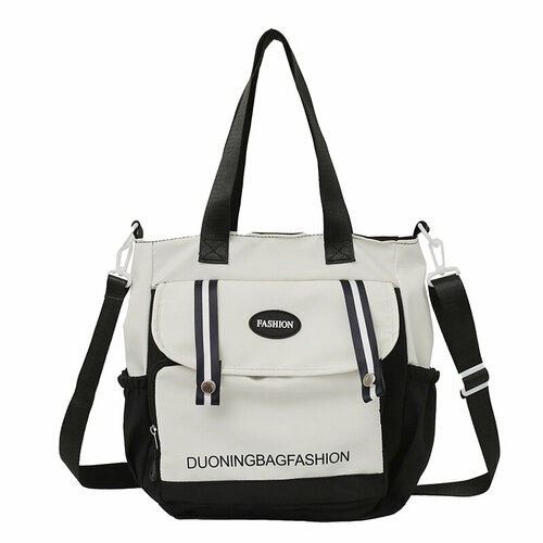 Сумка мессенджер Porfetto, фактура матовая, черный, белый