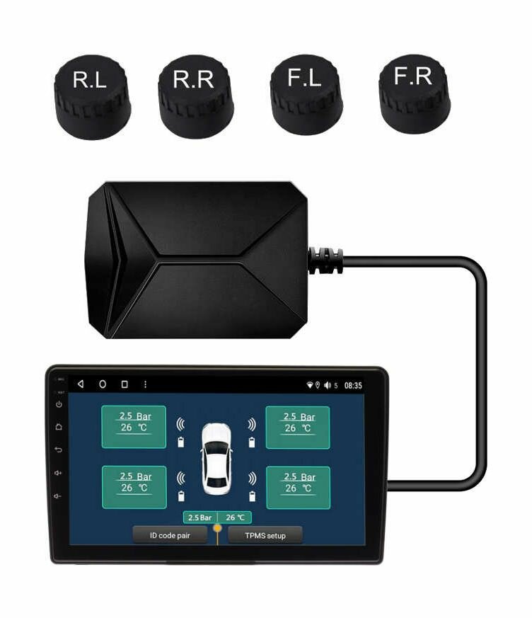 Система контроля давления в шинах Wide Media TPMS-02 (4шт, внешние, USB)
