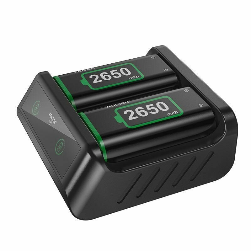 Аккумуляторы для геймпада Xbox Series X/S и One 2650 mAh (2 шт) с зарядным кабелем, док-станцией. — фото 1