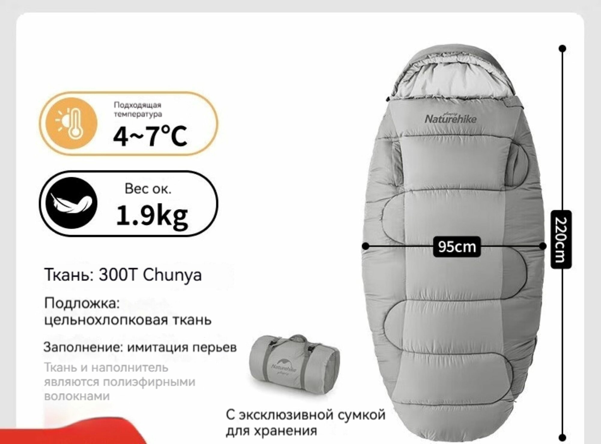 NatureHike Поход на открытом воздухе, непромокаемый спальный мешок, защита от пятен