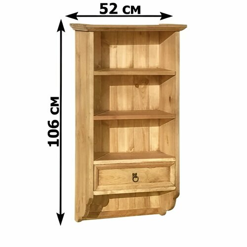 Полка настенная с ящиком ETATIR Pin Magic 52х25х106 см СтарениеВоск 17500₽