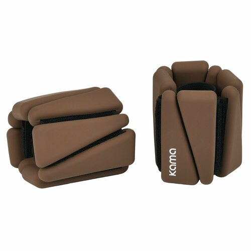 Утяжелители для рук и ног Kama, 1 кг, с липучками, 2 шт, кофейные