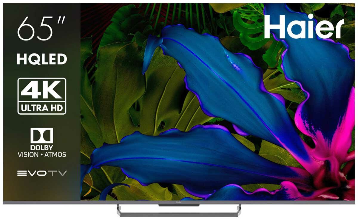 65" (165 см) LED-телевизор Haier 65 Smart TV S6, Direct LED, HQLED, 4K UltraHD, Wi-Fi, серый