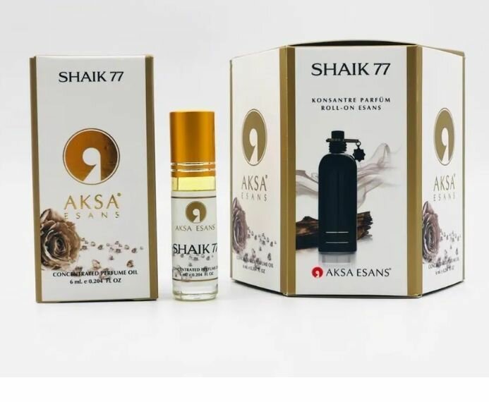Масляные духи мужские Shaik 77 AKSA ESANS Шейх 77 Shaik Шейх, 6 мл, Turkey 1шт
