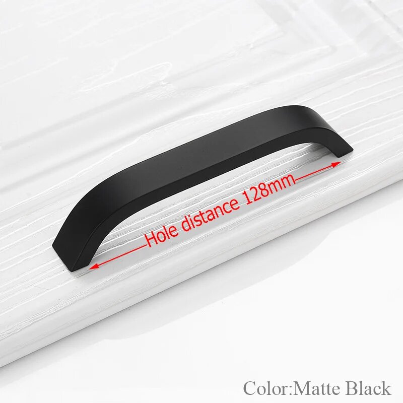 Ручки для шкафов KAK черные алюминиевые 96/128/160/192 мм black 128mm