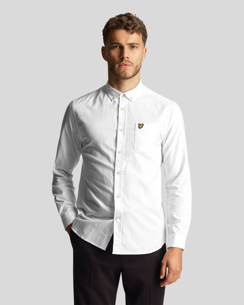 Рубашка Lyle & Scott Regular Fit Light Weight Oxford Shirt, размер L, white
