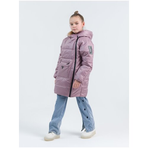 фото Бомбер sherysheff, демисезон/зима, карманы, капюшон, размер 104, розовый