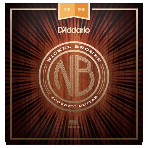D'Addario NB1256 Nickel Bronze Комплект струн для акустической гитары, 12-56