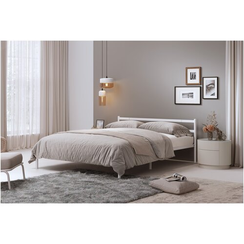 Кровать разборная металлическая Мета 04.100.9005-02 (1600*2000мм), белая